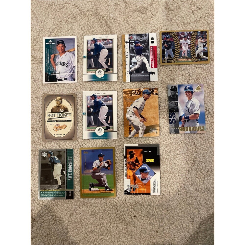 Alex Rodriguez 11 card lot Yankees mariners